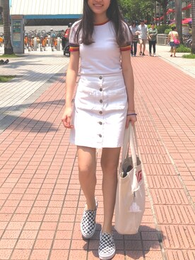 「mini（ミニ）のアイテム」を使った、kkaioさん（レディース・165cm）の夏コーディネート