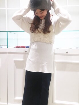 「Casselini（キャセリーニ）のアイテム（キャップ）」を使った、kabataさん（レディース・149cm）の冬コーディネート