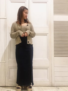 「mystic（ミスティック）のアイテム（デニムスカート）」を使った、kabataさん（レディース・149cm）の春コーディネート
