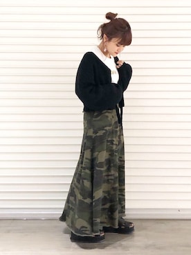「カモフラスカート」｜kabataさん（レディース・149cm）の春コーディネート