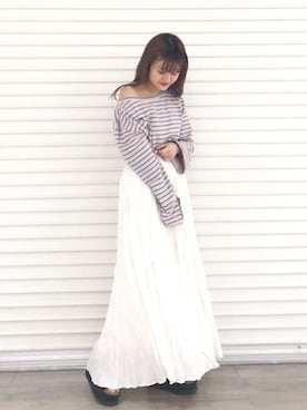 「ワッシャースカート」｜kabataさん（レディース・149cm）の春コーディネート