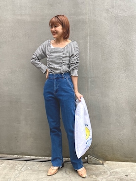 「おちびさん」｜「アイテム（トートバッグ）」を使った、kabataさん（レディース・149cm）の春コーディネート