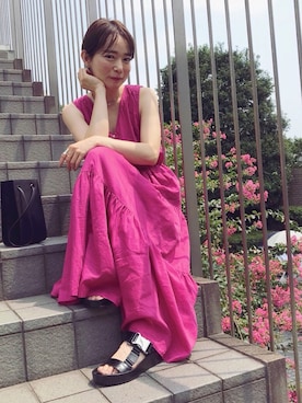 「Losau（ロサウ）のアイテム」を使った、下島麻子さん（レディース・159cm）の夏コーディネート