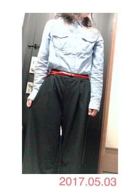 「ダンガリーシャツ」｜「アイテム（キャップ）」を使った、ゆうきさん（レディース・149cm）の春コーディネート