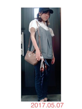 「AZUL（アズール）のアイテム（キャップ）」を使った、ゆうきさん（レディース・149cm）の春コーディネート