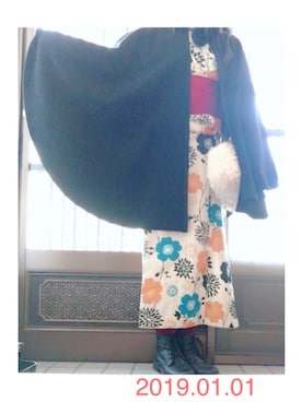 「新年一発目」｜「アイテム（浴衣）」を使った、ゆうきさん（レディース・149cm）の冬コーディネート