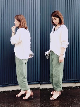 「アイテム（ピアス（両耳用））」を使った、kumiさん（レディース・162cm・40代）の秋コーディネート