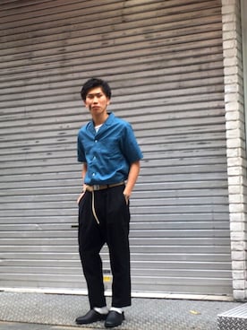 「GGD（ジージーディー）のアイテム（その他シューズ）」を使った、GRAND GLOBAL上野店さん（メンズ・170cm）の夏コーディネート