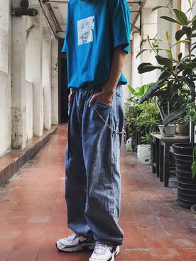 「LMCのアイテム（Tシャツ/カットソー）」を使った、不愿透露名字的阿涛さん（メンズ・172cm）の夏コーディネート