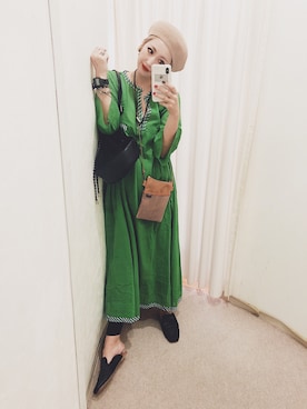 「TODAYFUL（トゥデイフル）のアイテム（ハンチング/ベレー帽）」を使った、CANNYさん（レディース・160cm）の夏コーディネート
