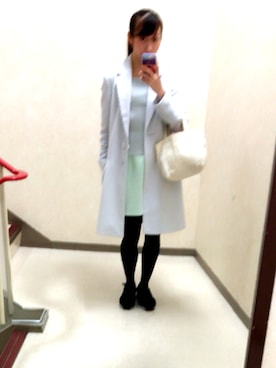 「CECIL McBEE（セシルマクビー）のアイテム（チェスターコート）」を使った、Mikiさん（レディース・156cm）の冬コーディネート