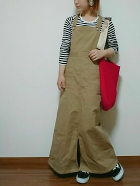 「オールドスクール」｜「アイテム（ジャンパースカート）」を使った、yuu ！さん（レディース・158cm）の春コーディネート