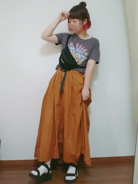 「アイテム（ラッピングキット、レッド系）」を使った、yuu ！さん（レディース・158cm）の夏コーディネート