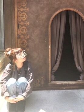 「niko and...（ニコアンド）のメンテンBIGBIG Ｔシャツ【niko and ...】（Tシャツ/カットソー）」を使った、やぁこ◡̈さん（レディース・153cm）の春コーディネート