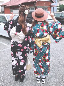 utatane 昭和モダンのみずいろ流水とモザイク浴衣 utatane｜utatane 浴衣3点セット 昭和モダンのみずいろ流水と