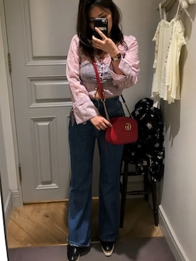 「Cartier（カルティエ）のアイテム（アナログ腕時計、ゴールド系）」を使った、Yちゃんさん（レディース・160cm）の春コーディネート