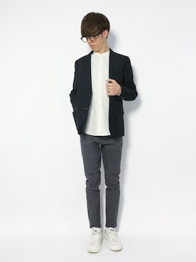 「カジュアルコーデ」｜「アイテム（テーラードジャケット）」を使った、hiroさん（メンズ・174cm）の冬コーディネート