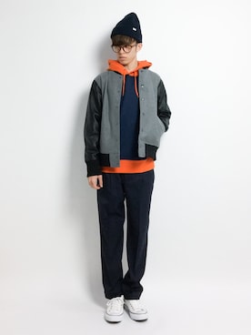 「ZIP FIVE（ジップファイブ）のアイテム（スタジャン）」を使った、hiroさん（メンズ・174cm）の冬コーディネート