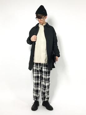 「menswear」｜「アイテム（ステンカラーコート）」を使った、hiroさん（メンズ・174cm）の冬コーディネート
