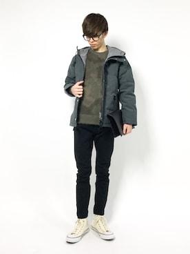 「クルーネックニット」｜hiroさん（メンズ・174cm）の冬コーディネート