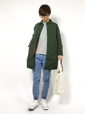 「menswear」｜「アイテム（ステンカラーコート）」を使った、hiroさん（メンズ・174cm）の冬コーディネート