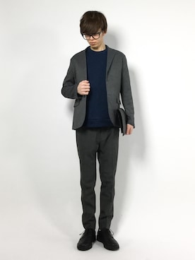 「カジュアルコーデ」｜「アイテム（テーラードジャケット）」を使った、hiroさん（メンズ・174cm）の冬コーディネート