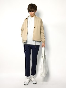 「men」｜「アイテム（スウェット）」を使った、hiroさん（メンズ・174cm）の冬コーディネート