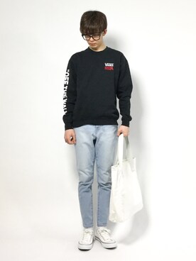 「men」｜「アイテム（スウェット）」を使った、hiroさん（メンズ・174cm）の冬コーディネート