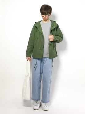 「スタンスミス」｜「アイテム（モッズコート）」を使った、hiroさん（メンズ・174cm）の春コーディネート