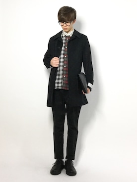 「カシミヤ」｜「アイテム（チノパンツ）」を使った、hiroさん（メンズ・174cm）の春コーディネート