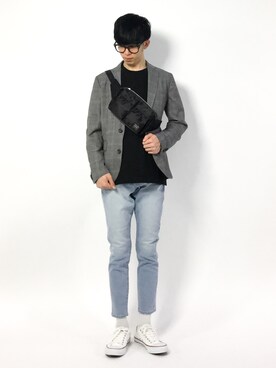 Studious ドライグレンチェックテーラードジャケットを使ったメンズ人気ファッションコーディネート Wear