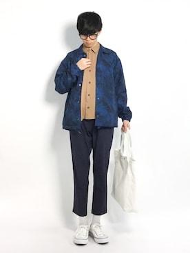 Nリバーシブルコーチジャケットを使ったメンズ人気ファッションコーディネート Wear