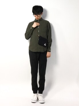 hiroさんの「【MADE IN JAPAN】360° SUPER STRETCH JOG PANTS：メイドインジャパン ～岡山～ 360° スーパーストレッチジョガーパンツ」を使ったコーディネート