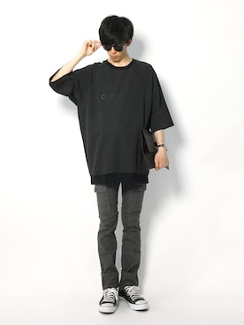 「Johnbull Private labo（ジョンブルプライベートラボ）のアイテム（カーゴパンツ）」を使った、hiroさん（メンズ・174cm）の夏コーディネート