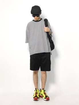 「NANO universe（ナノユニバース）のアイテム（キャップ）」を使った、hiroさん（メンズ・174cm）の夏コーディネート