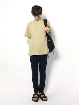 「SHIPS JET BLUE（シップスジェットブルー）のアイテム（Tシャツ/カットソー）」を使った、hiroさん（メンズ・174cm）の夏コーディネート