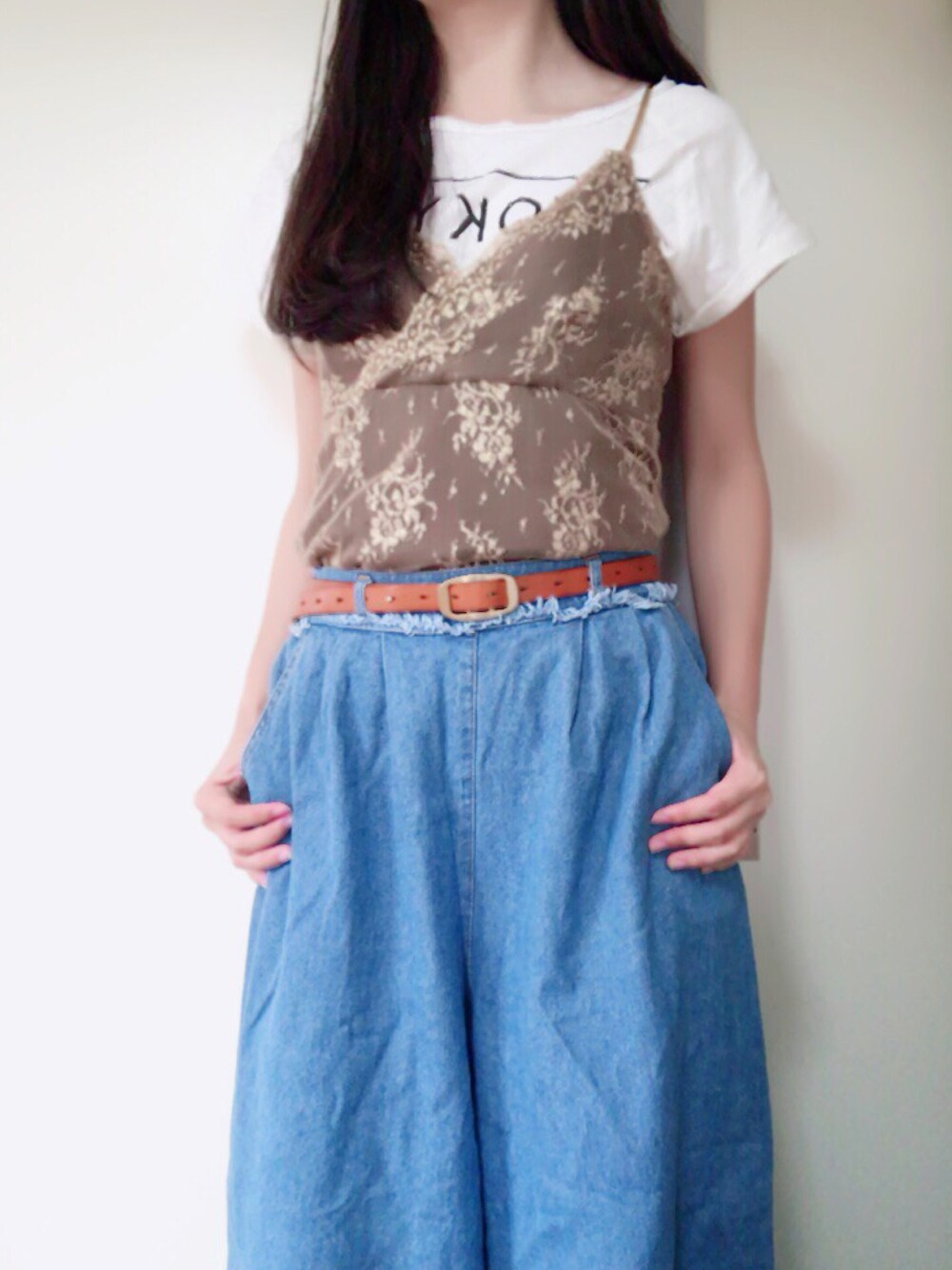 「古着、カジュアル、ラフ、夏コーデ、ootd」｜「one after another NICE CLAUPのアイテム（デニムパンツ、ブルー系）」を使った、yuk.さん（レディース・156cm）の夏コーディネートの1枚目の写真