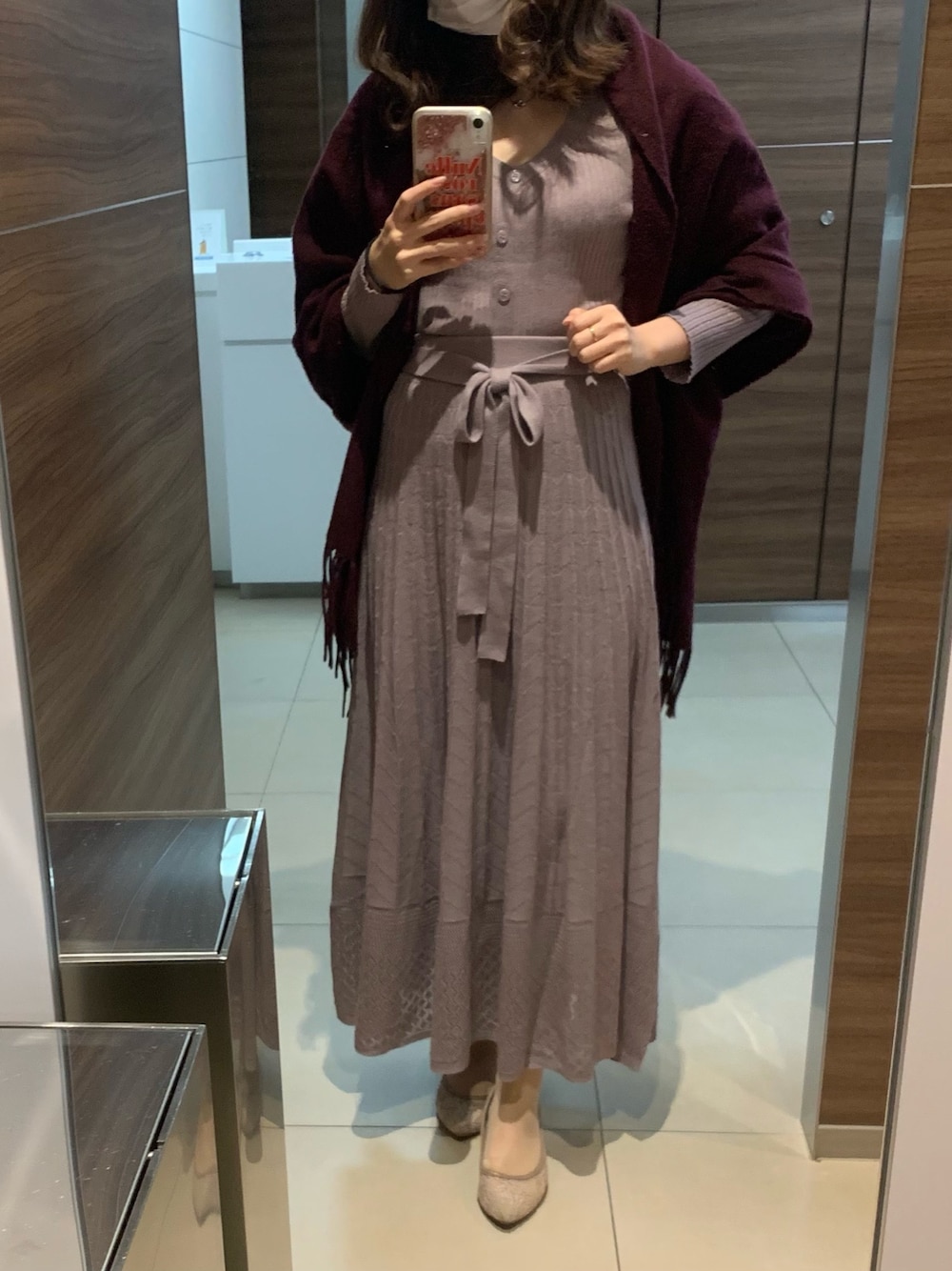 「パープル、ぶどうコーデ、ootd、大人カジュアル、オフィスカジュアル、おしゃれさんと繋がりたい、オトナ女子、プチプラ、キレイめ、セットアップ」｜「GRLのアイテム（トップス、パープル系）」を使った、yuk.さん（レディース・156cm）の秋コーディネートの1枚目の写真