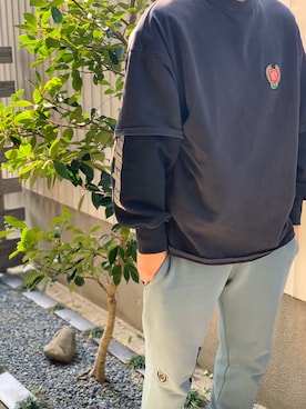 「Yeezy（イージー）のアイテム（スウェット）」を使った、たくまさん（メンズ・173cm）の冬コーディネート