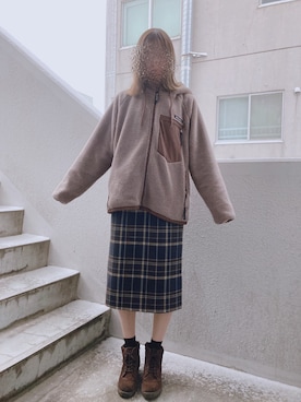 「MILKFED.（ミルクフェド）のアイテム（その他アウター）」を使った、いちごみるく。さん（レディース・166cm）の冬コーディネート