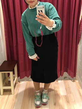 「Simplicite（サンプリシテ）のアイテム（スウェット）」を使った、まっちょ♡さん（レディース・162cm）の冬コーディネート