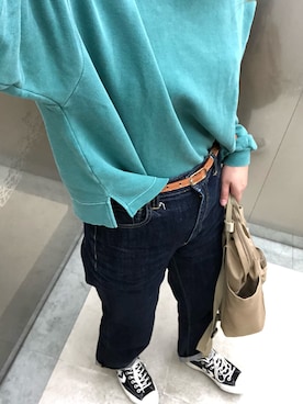 「Simplicite（サンプリシテ）のアイテム（スウェット）」を使った、まっちょ♡さん（レディース・162cm）の秋コーディネート