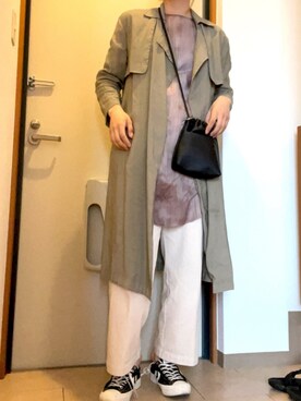 「URBAN RESEARCH（アーバンリサーチ）のアイテム（トレンチコート）」を使った、まっちょ♡さん（レディース・162cm）の春コーディネート