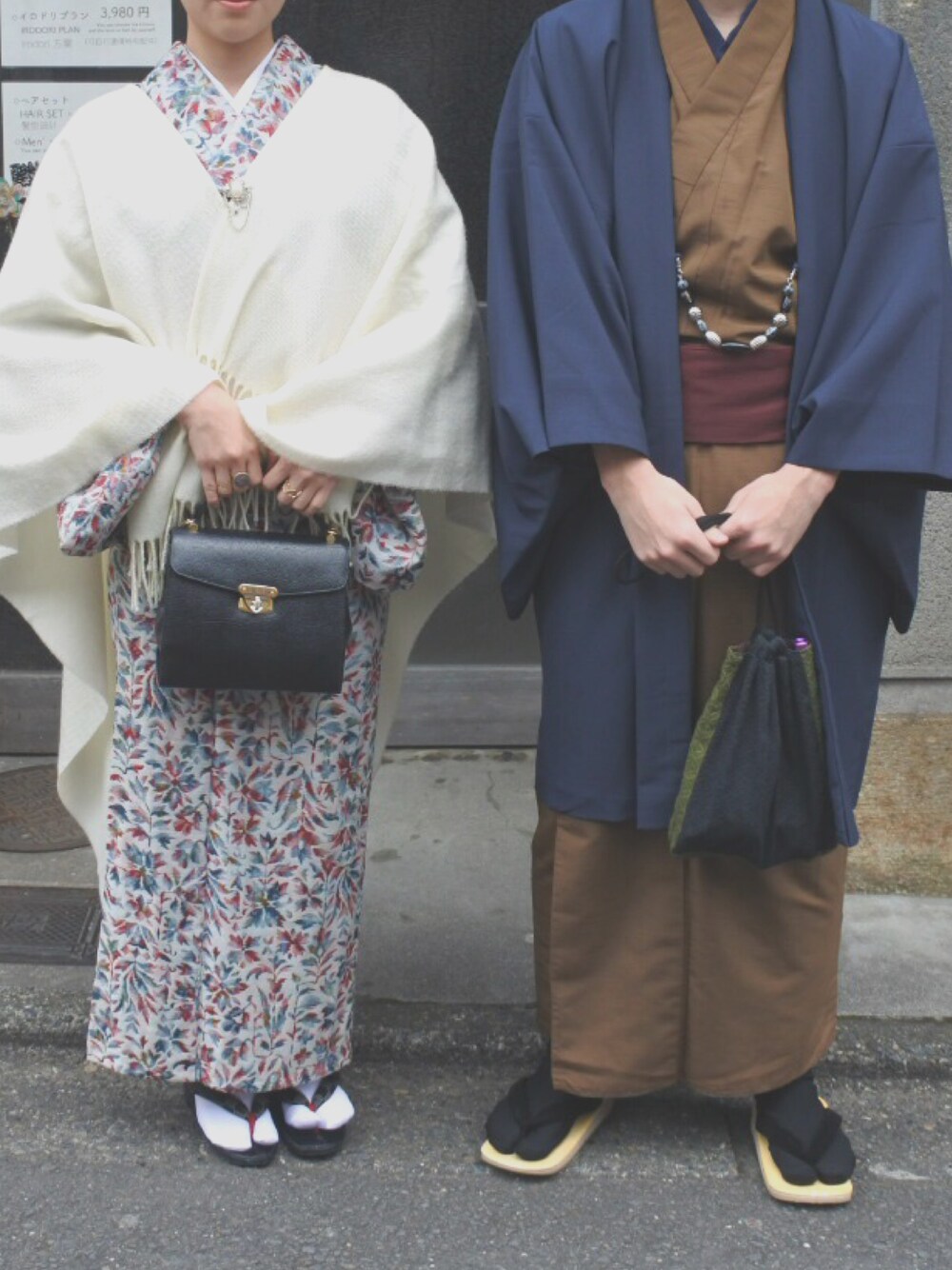 「着物、京都、冬、大人カジュアル、着物レンタル、イロドリキョウト、可愛い」｜「イロドリキョウトのアイテム（浴衣、その他）」を使った、a y a さん（レディース・157cm）の冬コーディネートの1枚目の写真