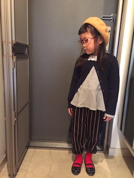「URBAN RESEARCH（アーバンリサーチ）のアイテム（ハンチング/ベレー帽）」を使った、rinさん（キッズ・110cm）の冬コーディネート