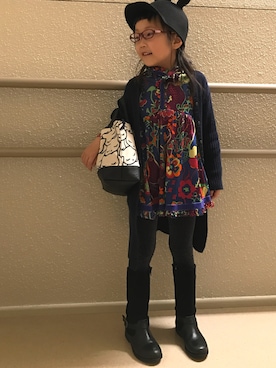 「BACK ALLEY（バックアレイ）のアイテム」を使った、rinさん（キッズ・110cm）の冬コーディネート