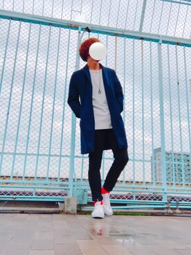 「プチプラミックス」｜「アイテム（チェスターコート）」を使った、kinocoさん（メンズ・175cm）の秋コーディネート