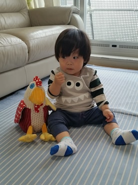 「1歳5ヶ月」｜「アイテム（おもちゃ）」を使った、あきあき/ツバサさん（キッズ・80cm）の秋コーディネート