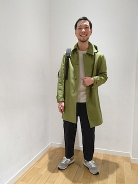 「orcival」｜「アイテム（ステンカラーコート）」を使った、hayashiさん（メンズ・173cm）の冬コーディネート