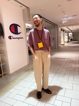 「HAVERSACK（ハバーザック）のアイテム」を使った、hayashiさん（メンズ・173cm）の夏コーディネート